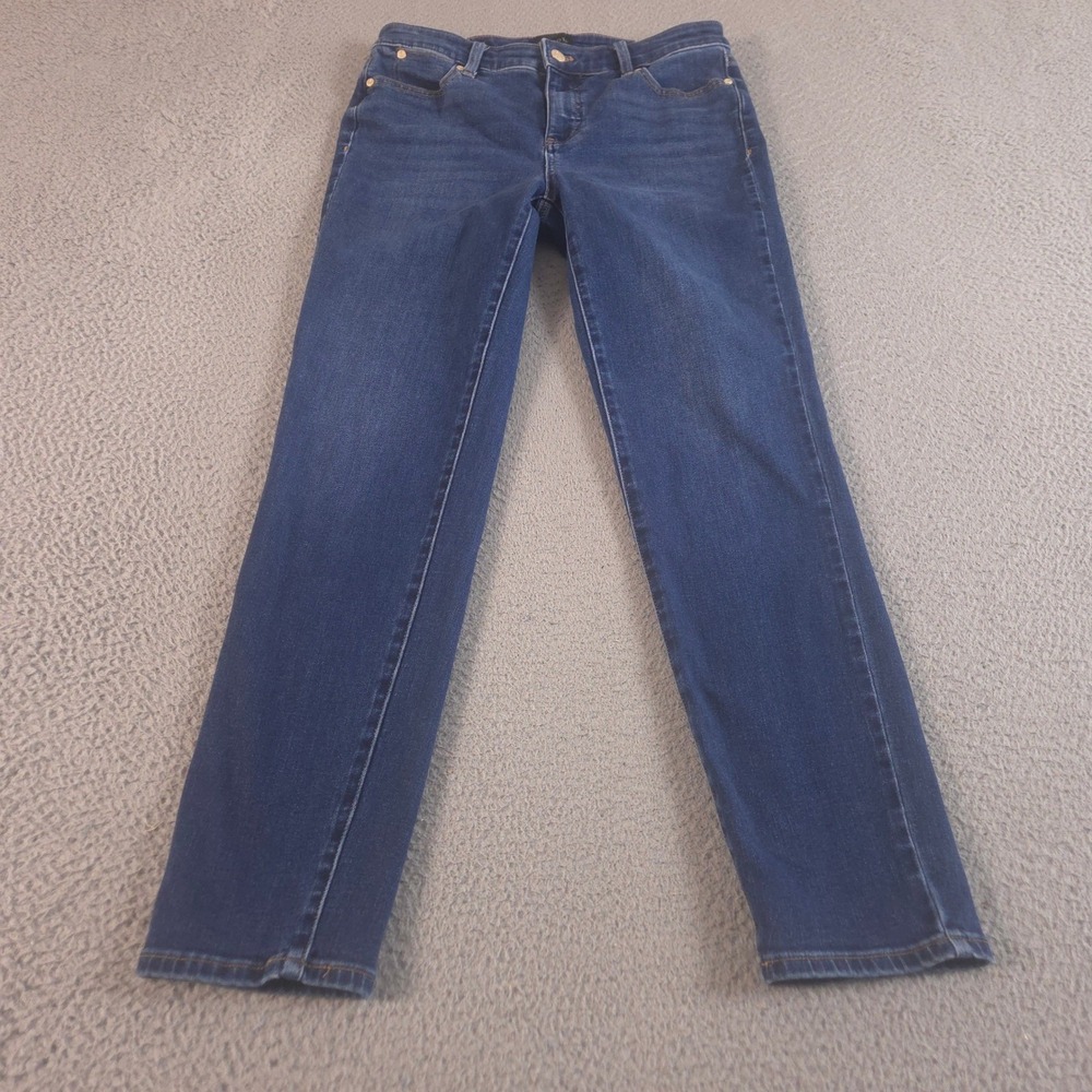 Talbots Jeans Womens 4 Blue Slim Ankle Luisa Wash Stretch Tapered Leg Denim